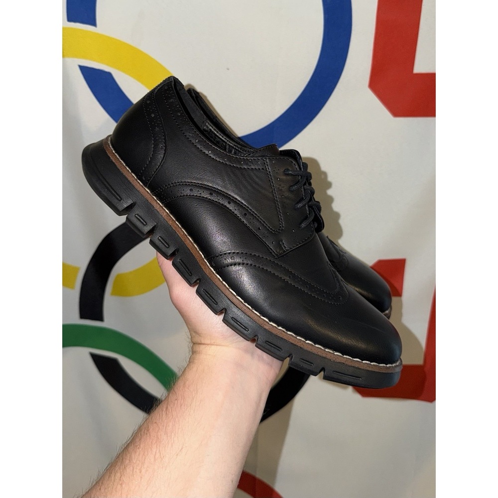 Nine West Wingtip Black Leather Dress Shoes Mens 9.5 Lace Up